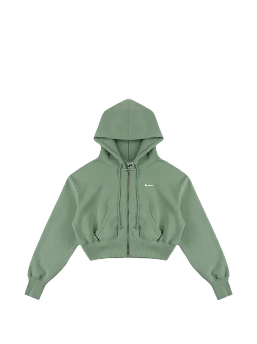Nike Phoenix Fleece Cropped-Hoodie mit Reißverschluss - Grün