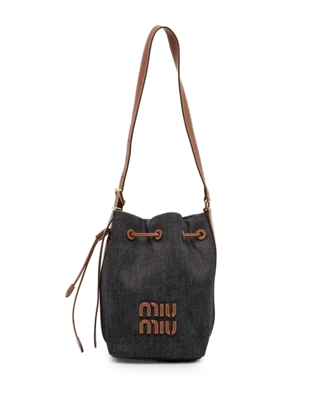 Miu Miu Pre-Owned 2010-2026 Denim Logo bucket bag - Blu