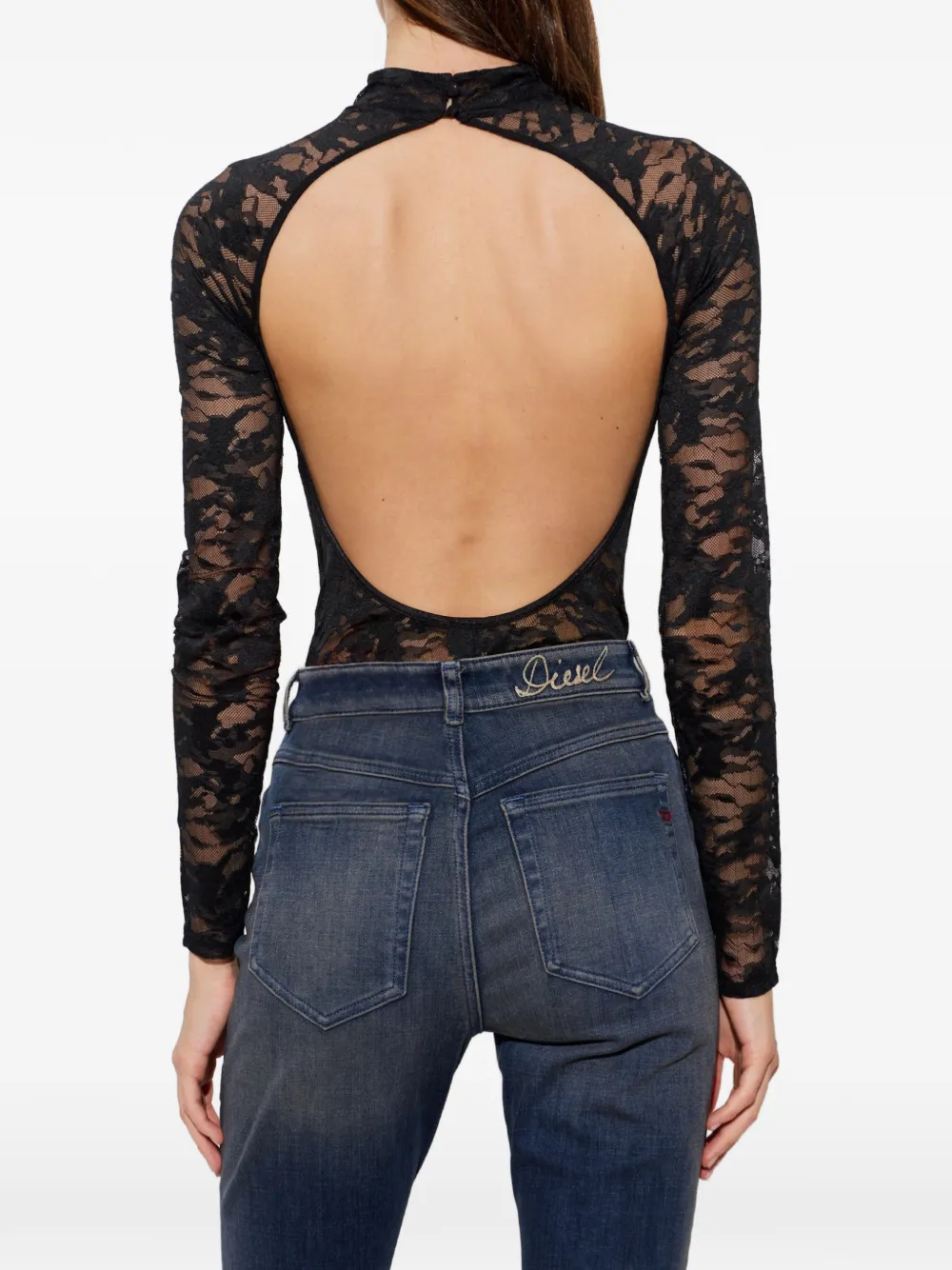 Diesel Vivian-Utlt body met open achterkant en kant Zwart