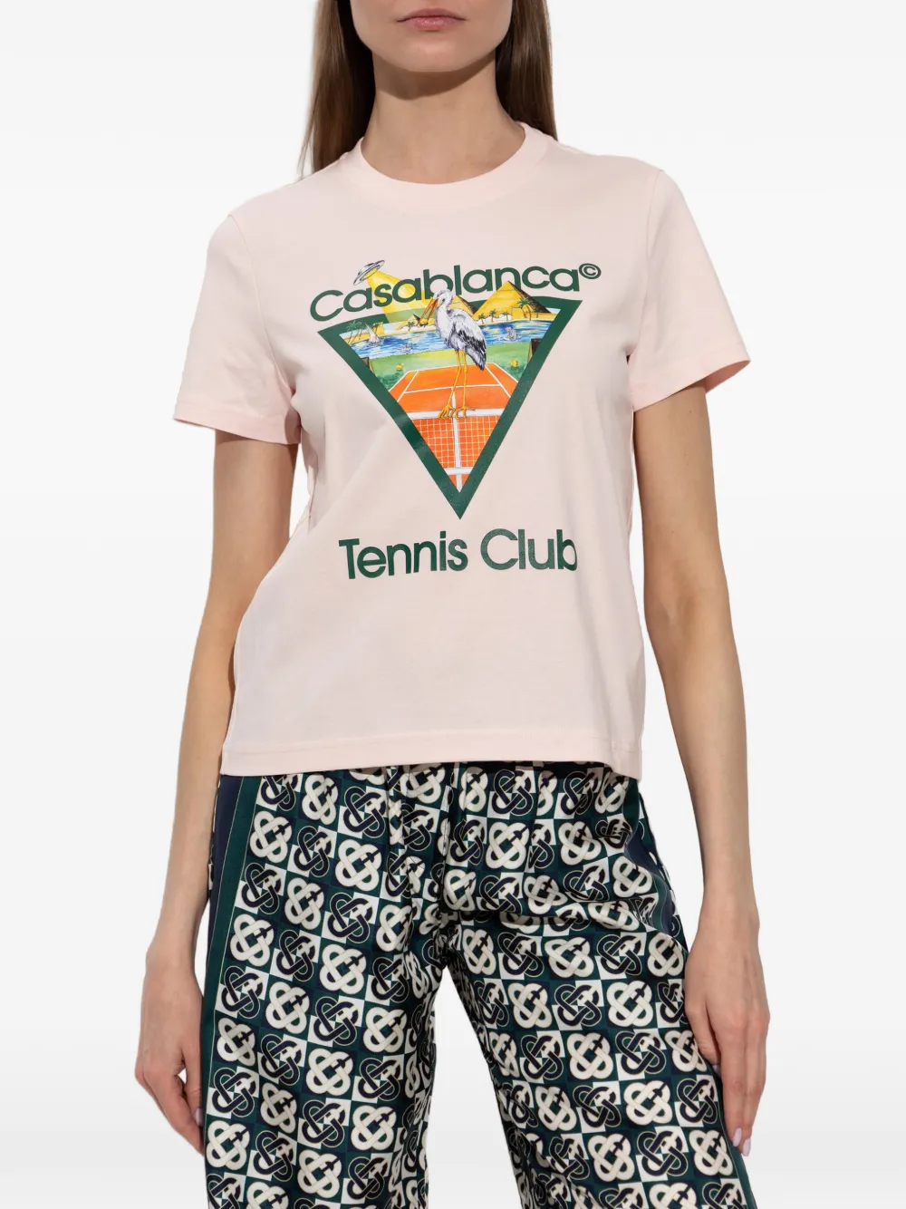 Casablanca T-shirt met grafische print Roze