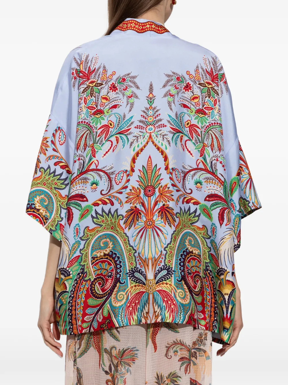 ETRO Top met paisley-print Blauw