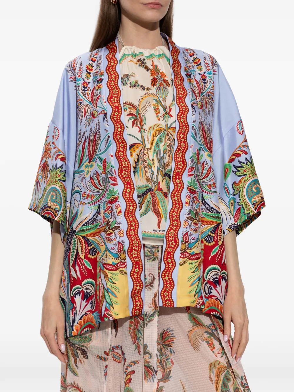 ETRO Top met paisley-print Blauw