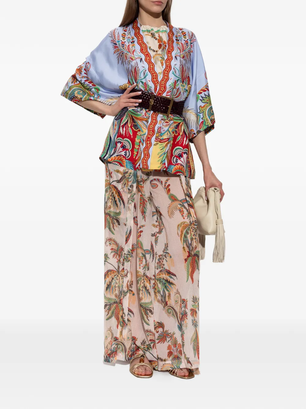 ETRO Top met paisley-print Blauw