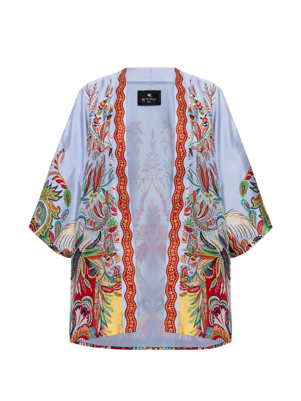 ETRO paisley-print silk top - Blu