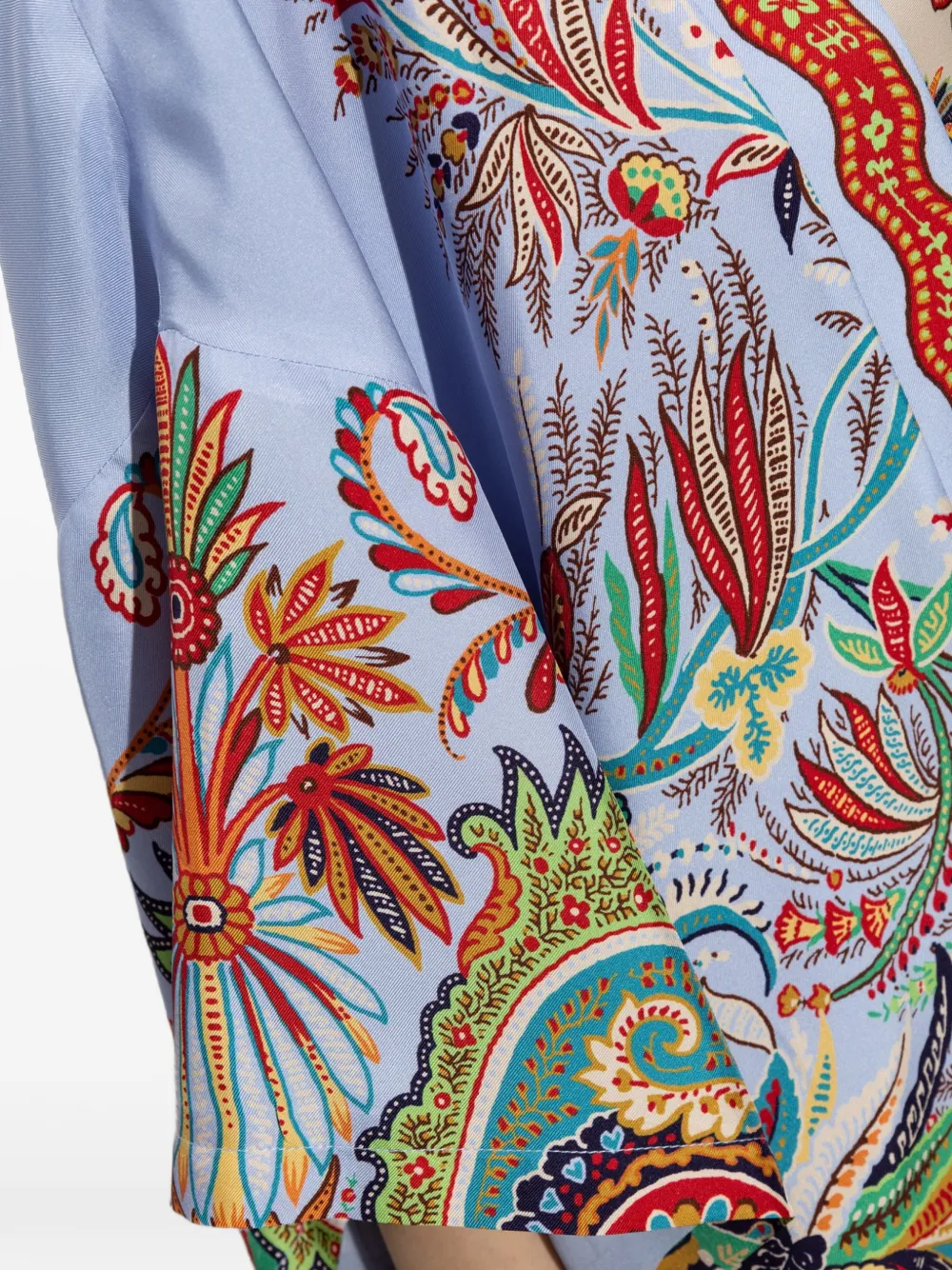 ETRO Top met paisley-print Blauw