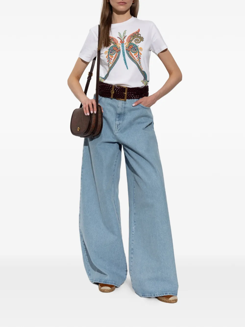 ETRO T-shirt met vlinderpatroon Wit