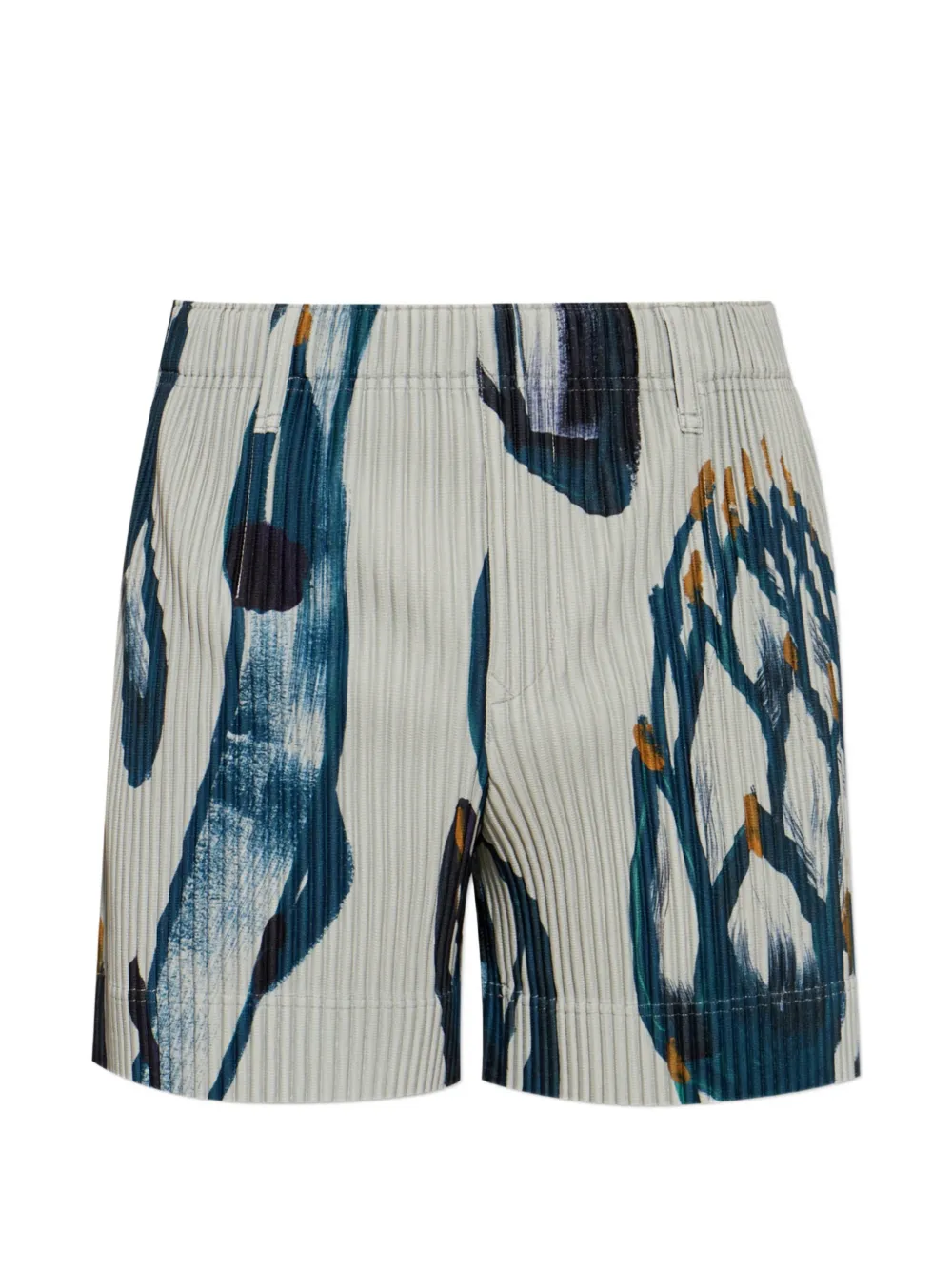 Homme Plissé Issey Miyake Fruits Vegetables print pleated shorts - Grigio