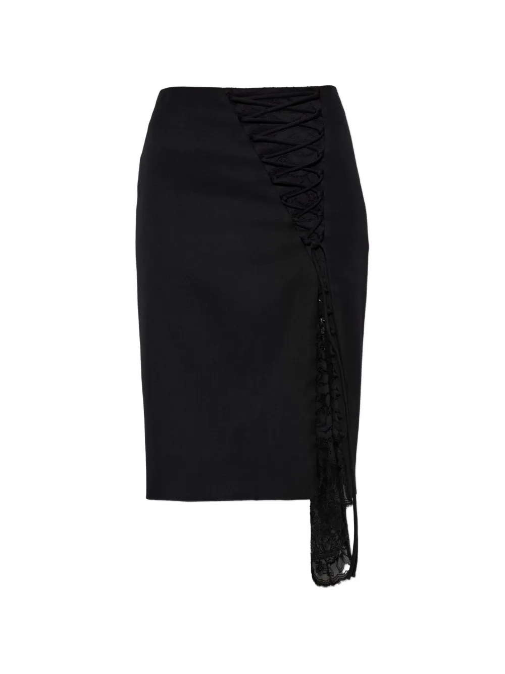 Alexander McQueen lace-insert pencil midi skirt - Black