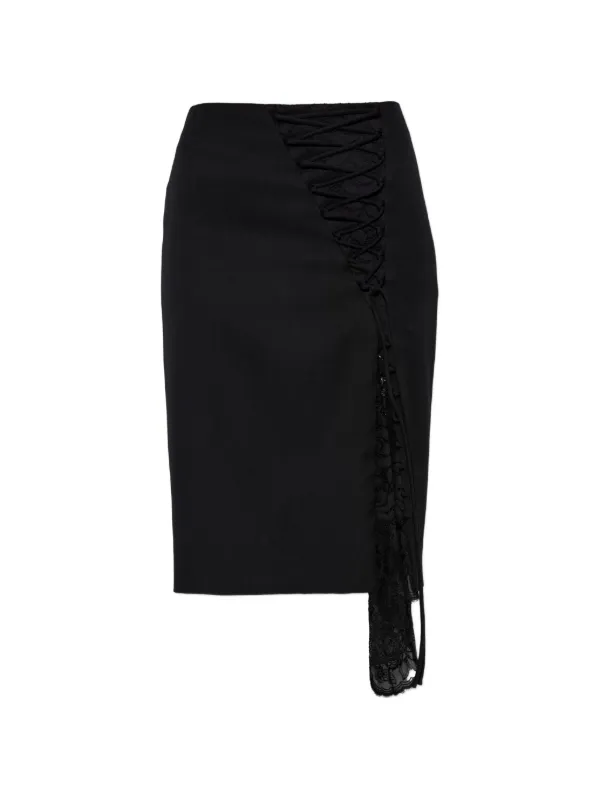 Alexander McQueen レースアップ スカート | ブラック | FARFETCH JP