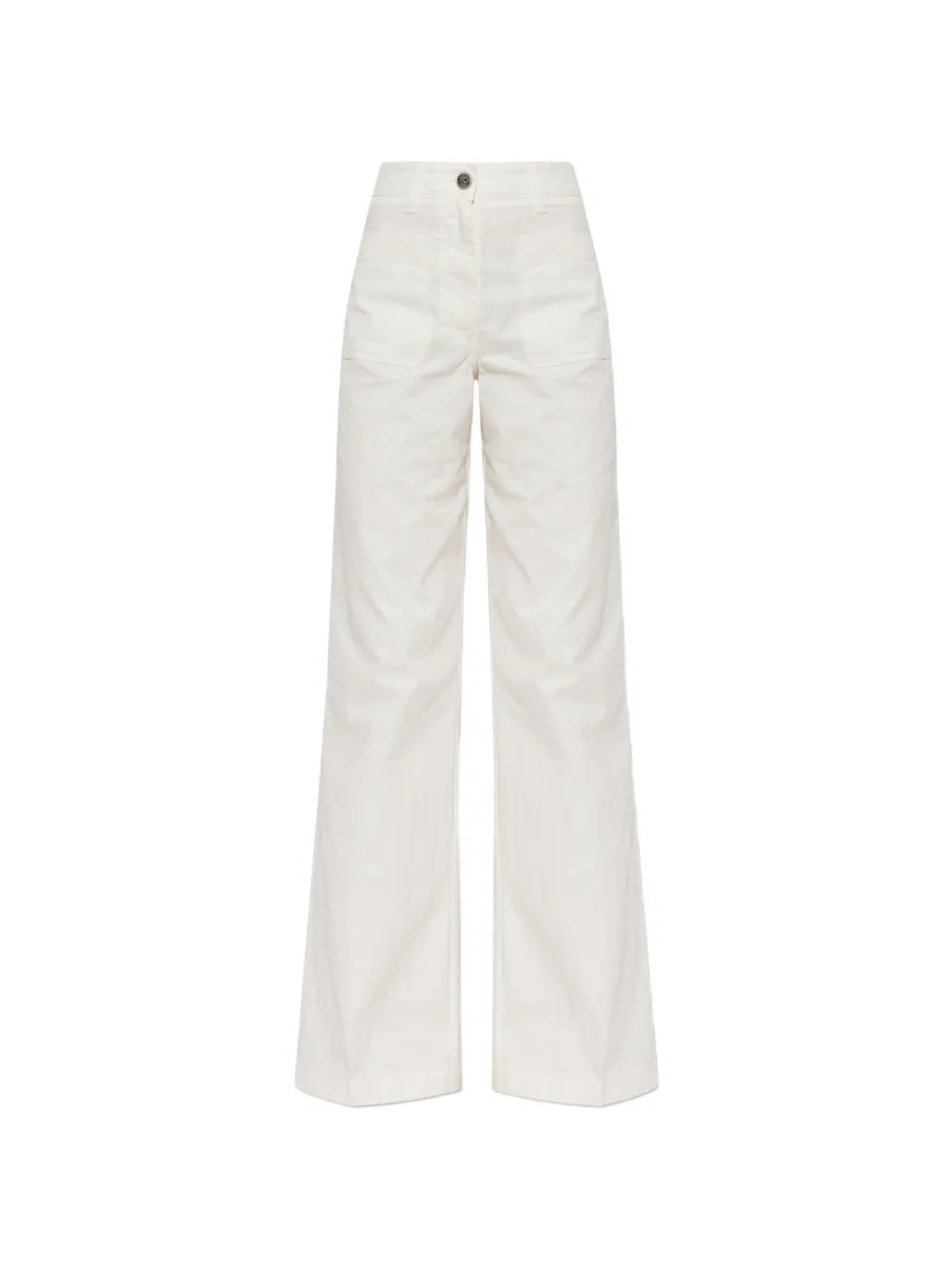 ETRO herringbone-weave logo-patch jeans - Weiß