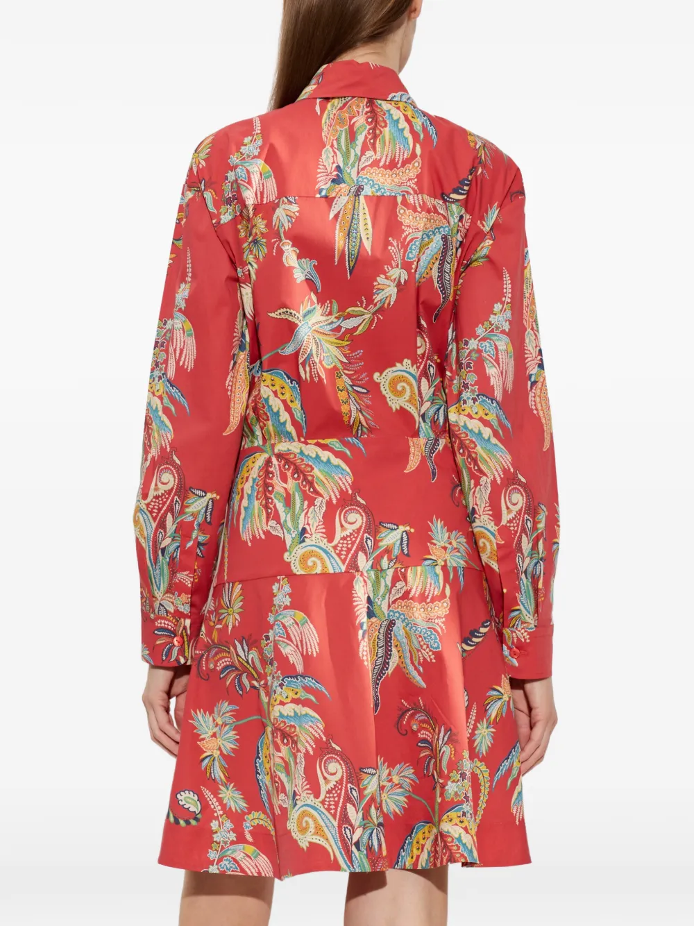 ETRO Mini-jurk met paisley-print en geknoopt detail Rood