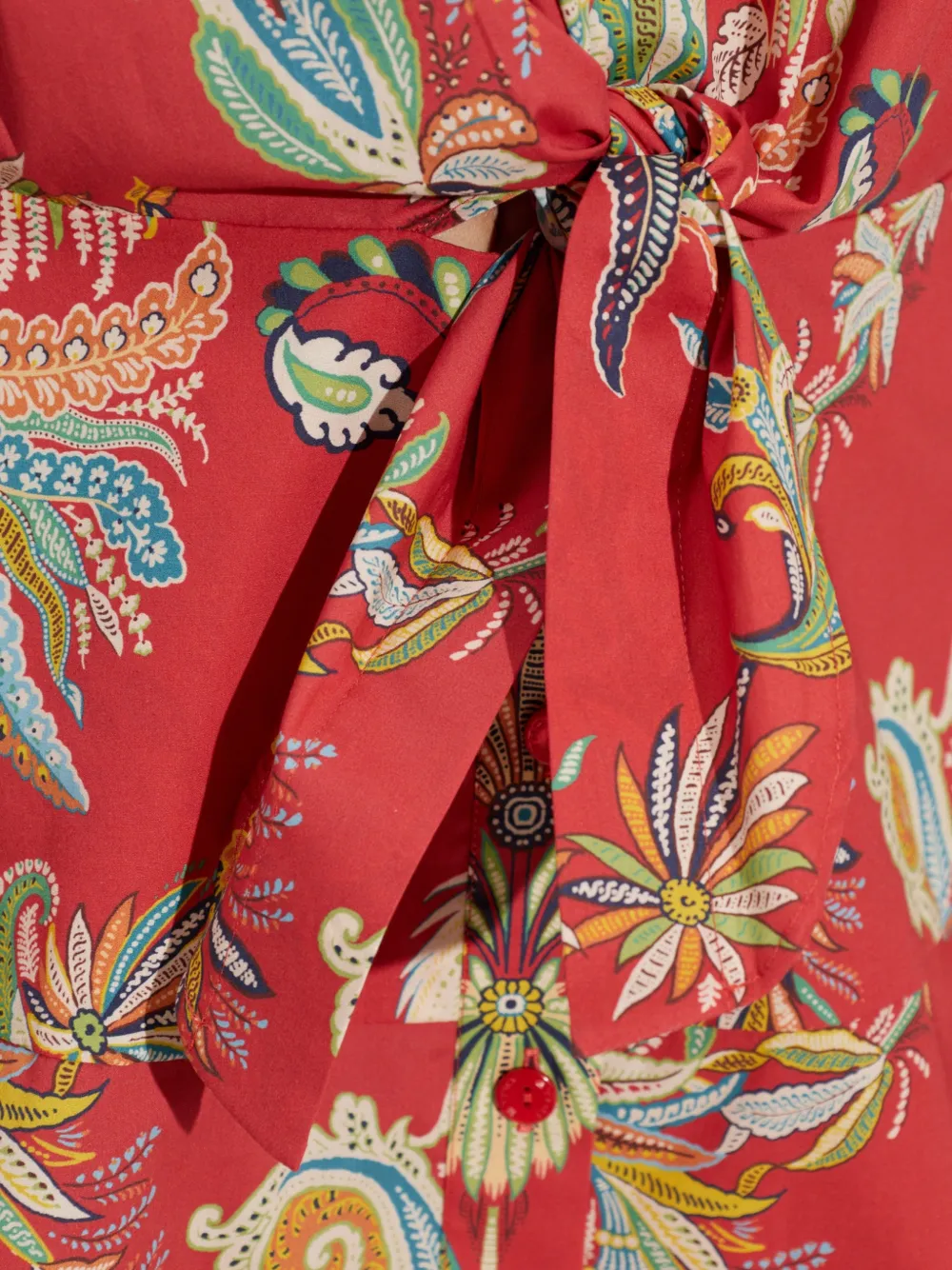 ETRO Mini-jurk met paisley-print en geknoopt detail Rood