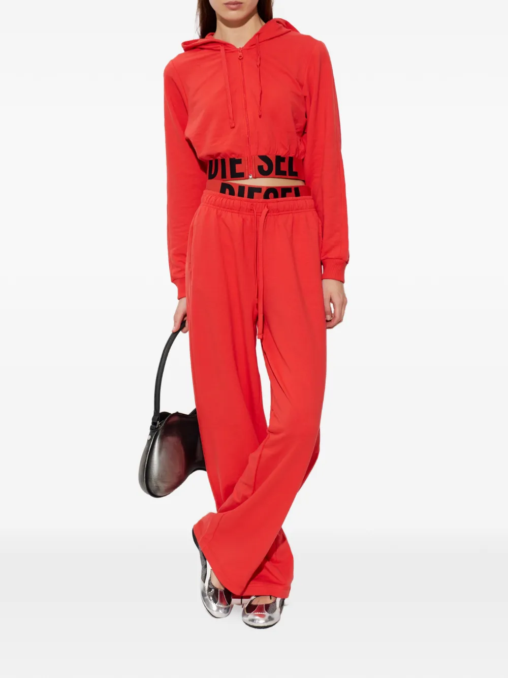 Diesel Trainingsbroek met logoband Rood