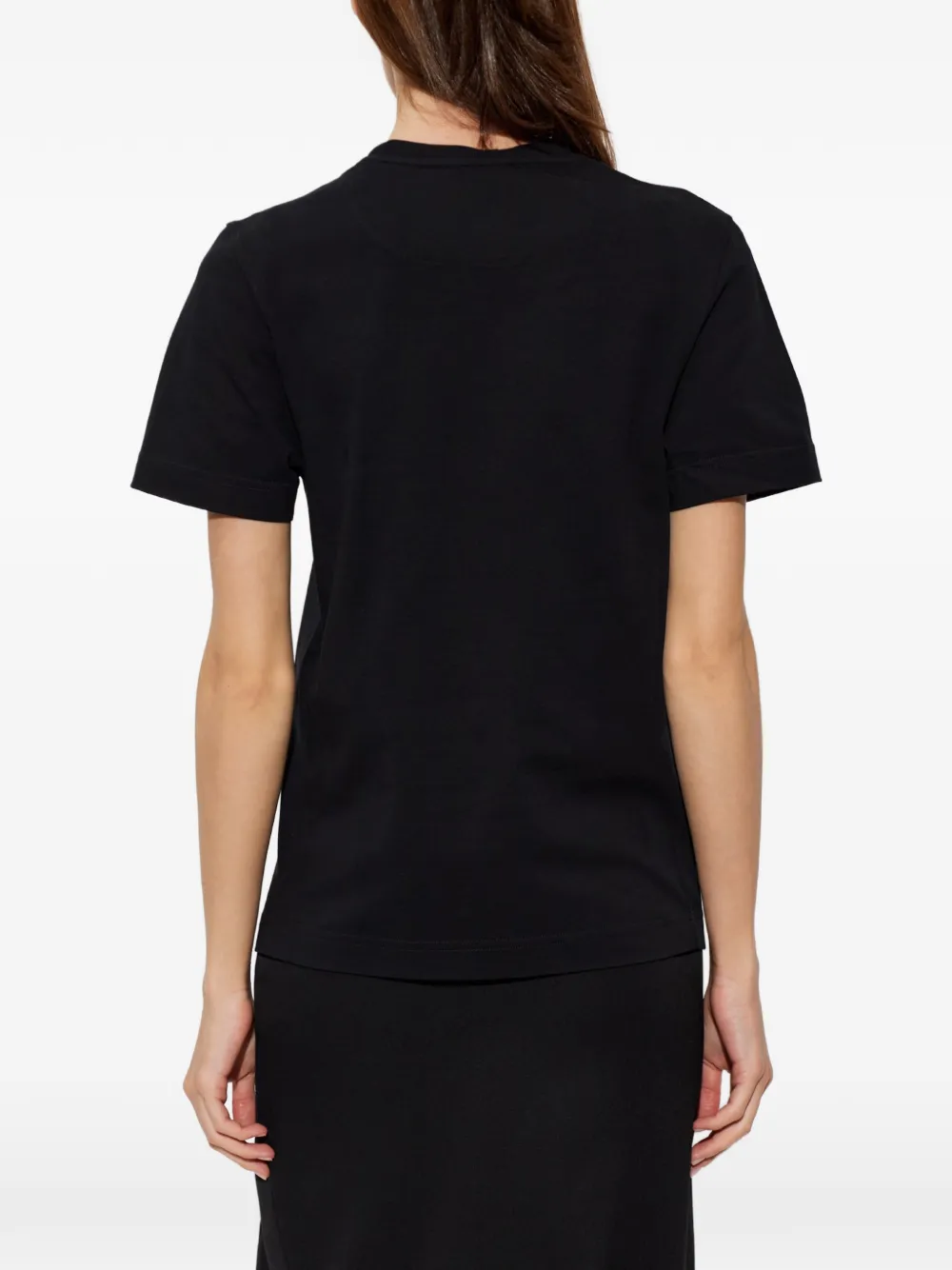 Alexander McQueen T-shirt met kanten patch Zwart