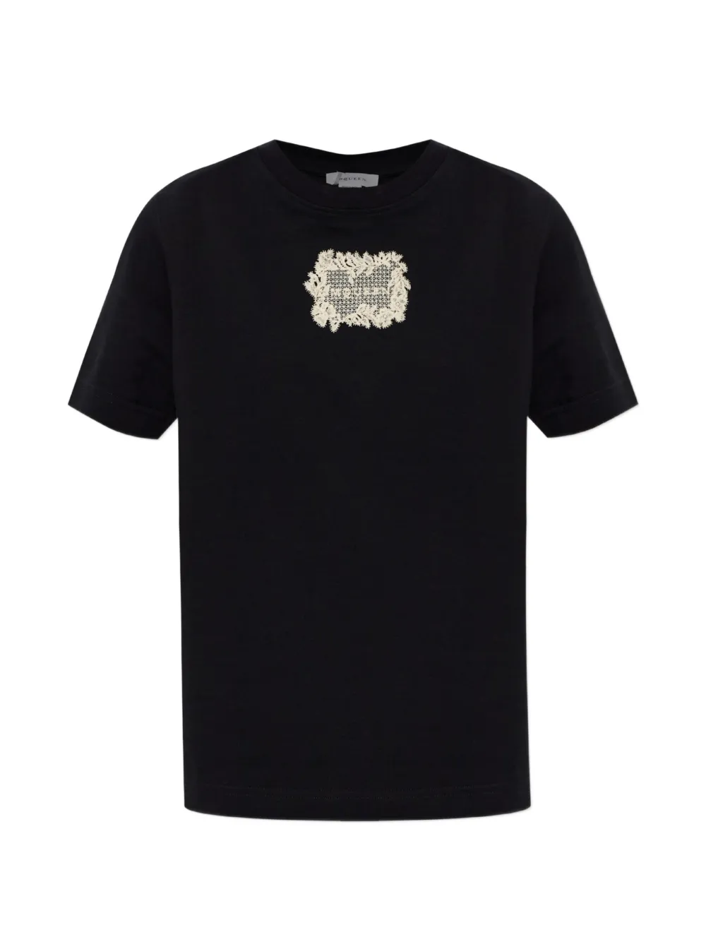 Alexander McQueen lace-appliqué T-shirt - Nero