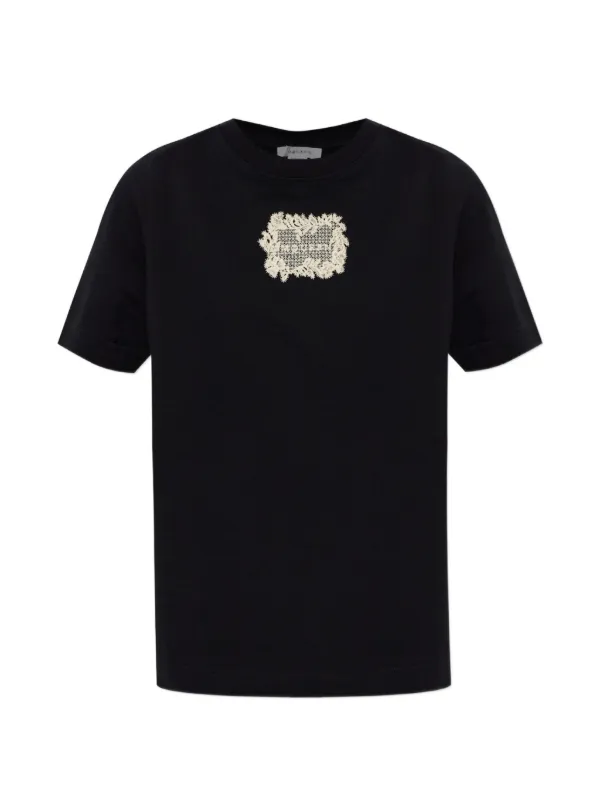 Alexander McQueen レースアップリケ Tシャツ | ブラック | FARFETCH JP