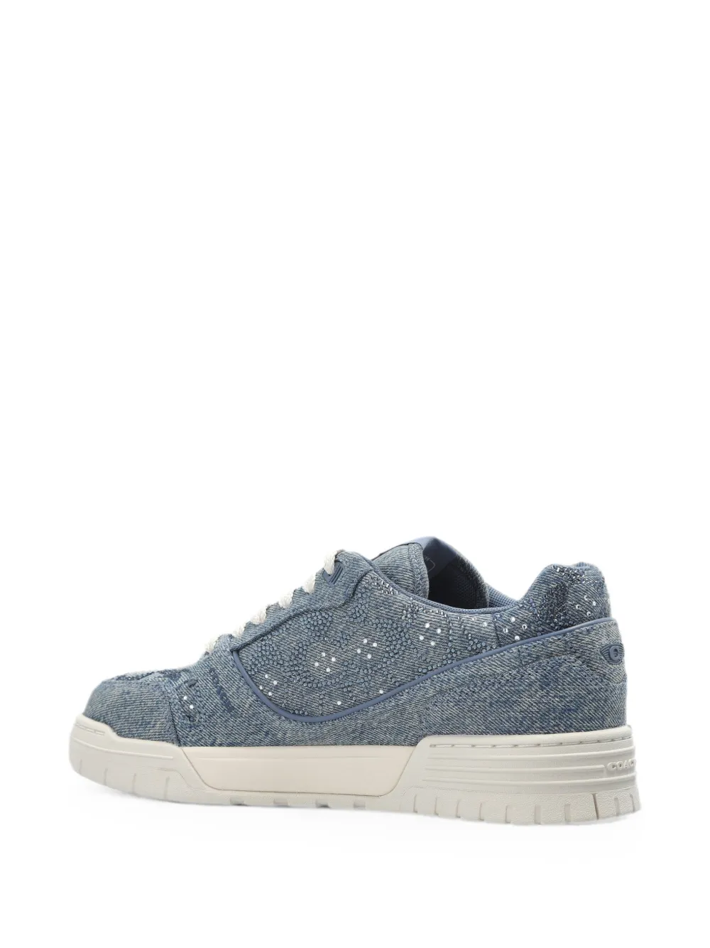 Coach sequin-embellished denim sneakers Blauw