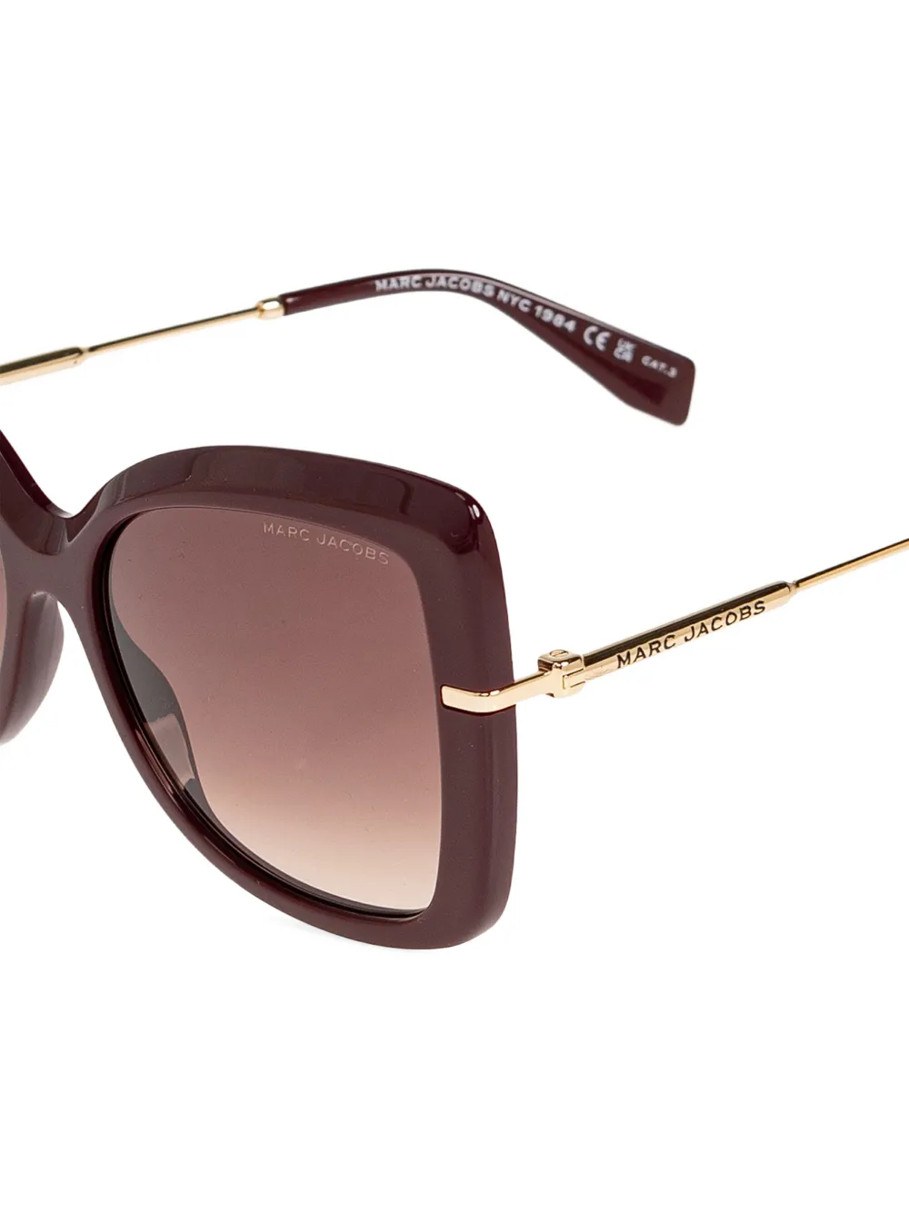 Marc Jacobs Eyewear Zonnebril met geometrisch montuur Rood
