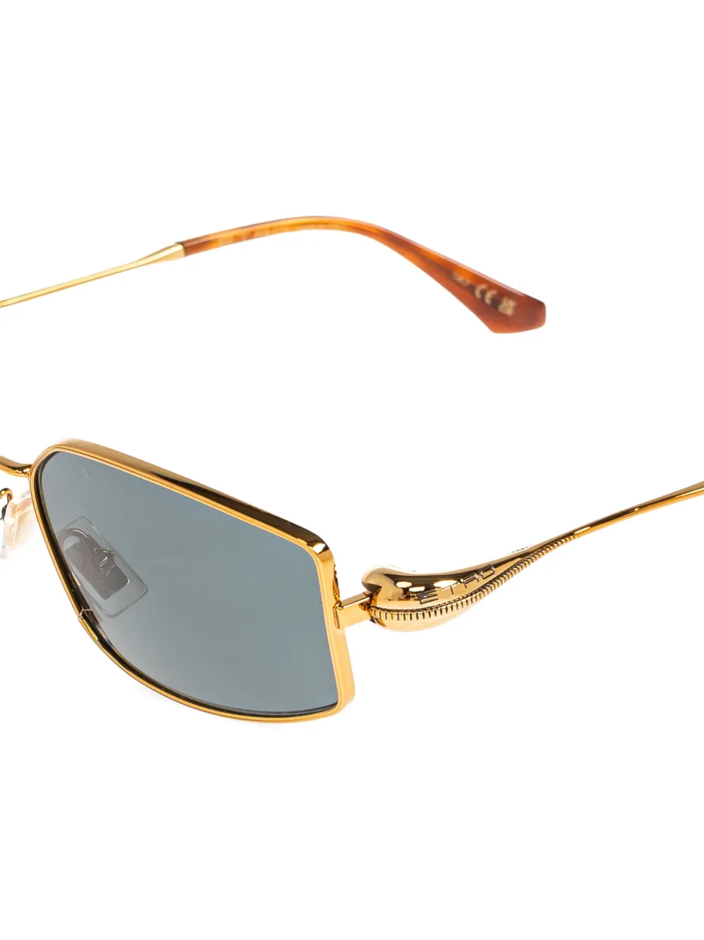ETRO drop zonnebril met geometrisch montuur Goud