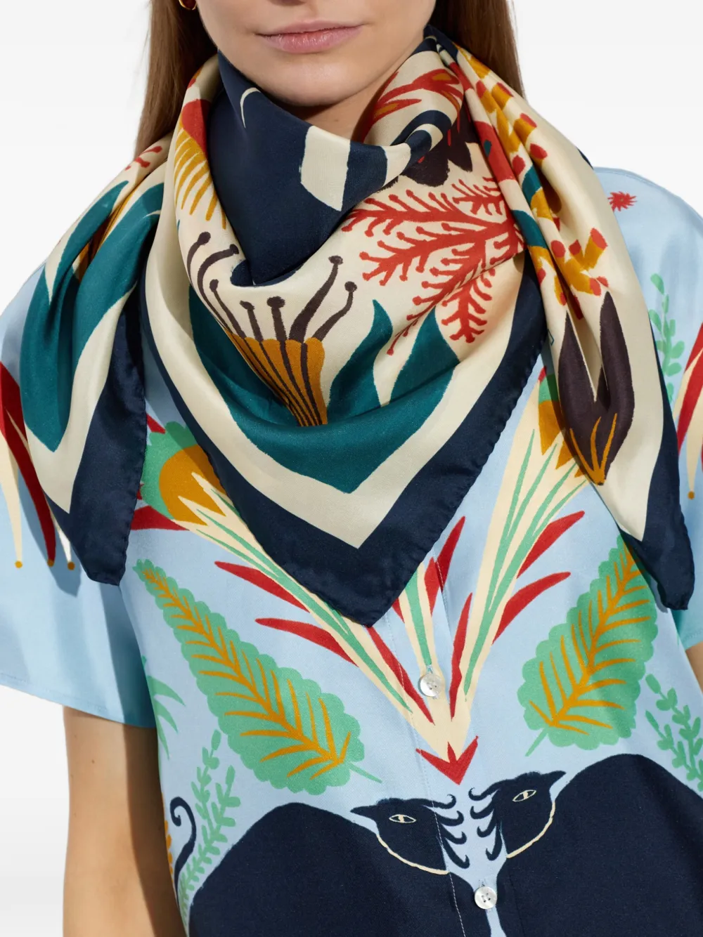ETRO Sjaal met print Beige