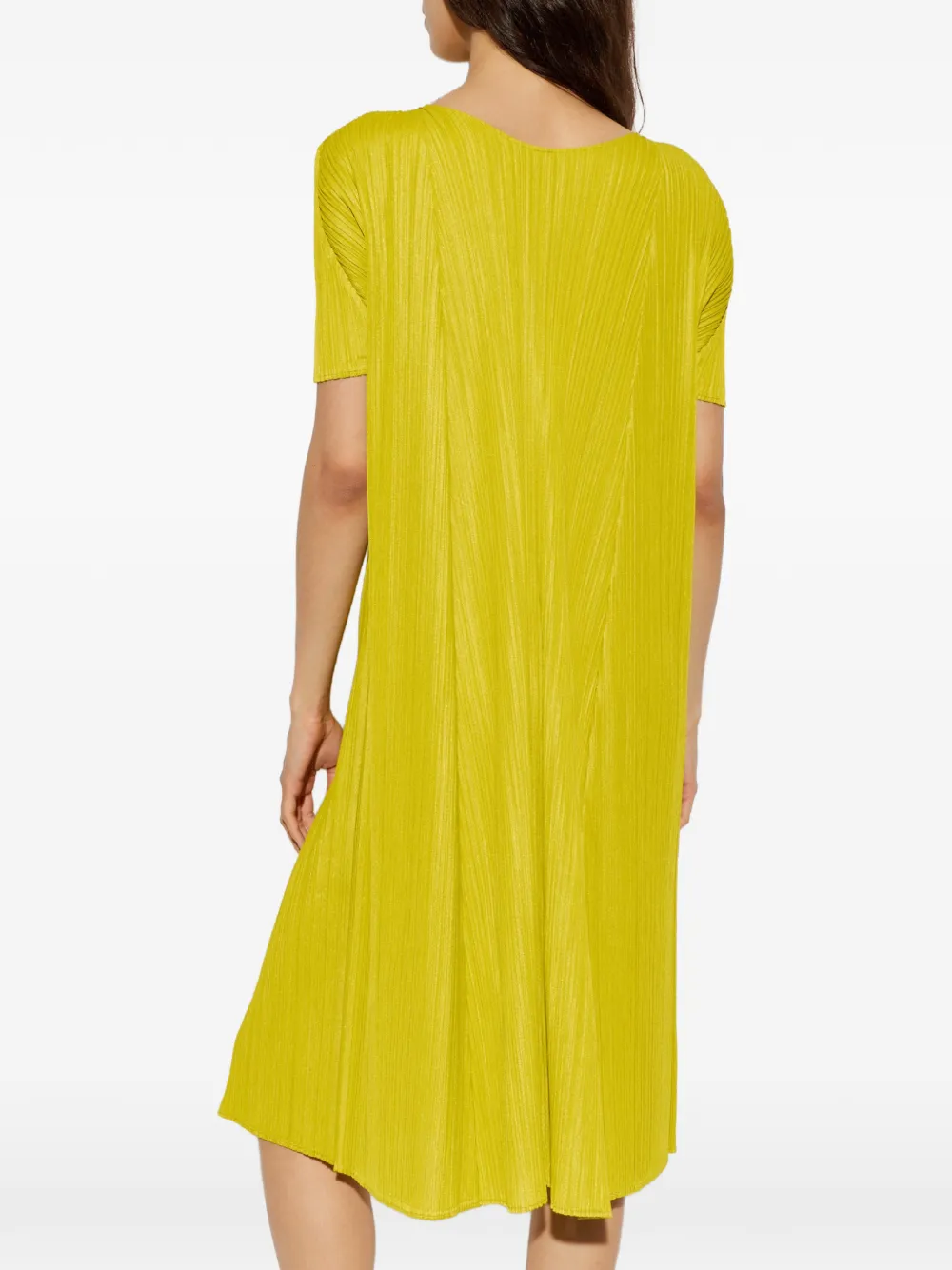 Pleats Please Issey Miyake Pleats Please midi-jurk Geel