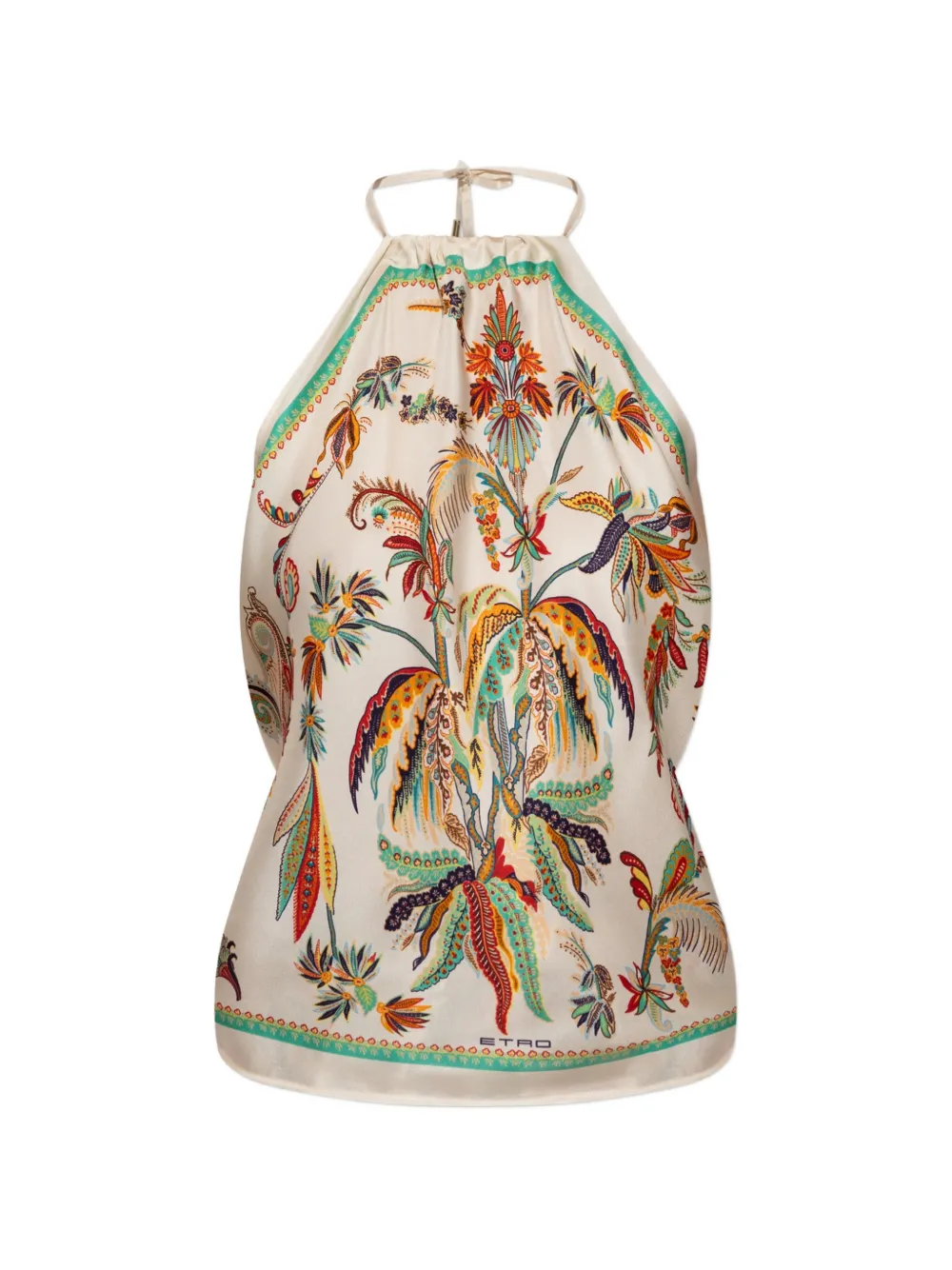 ETRO floral-print halter-neck blouse - Toni neutri