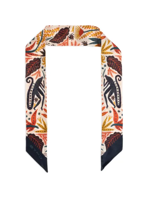 ETRO x Tabby Booth monkey-print silk scarf
