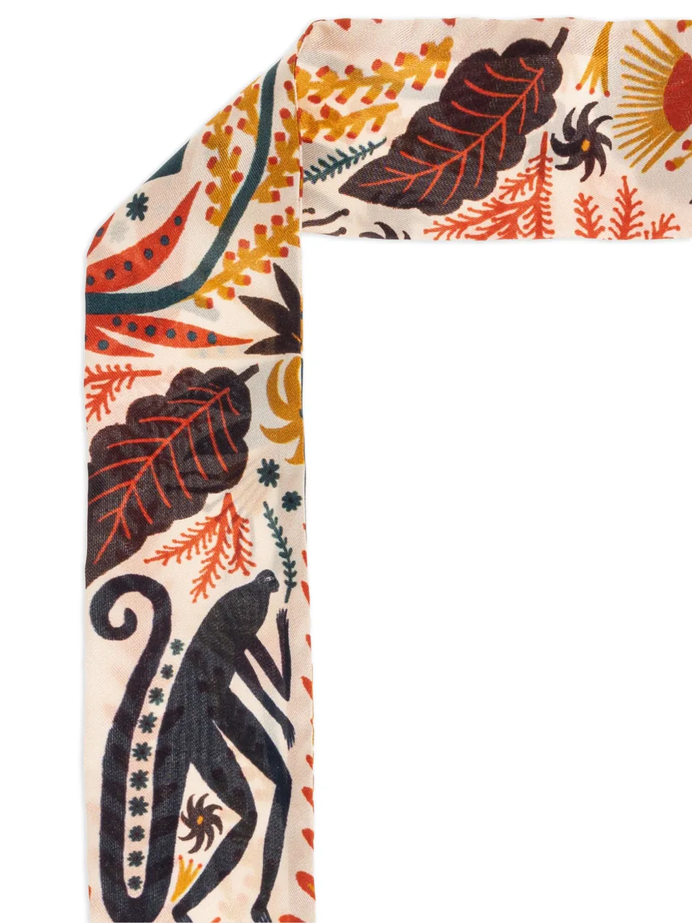 ETRO X Tabby Booth Monkey-print Silk Scarf in Neutrals, view 3