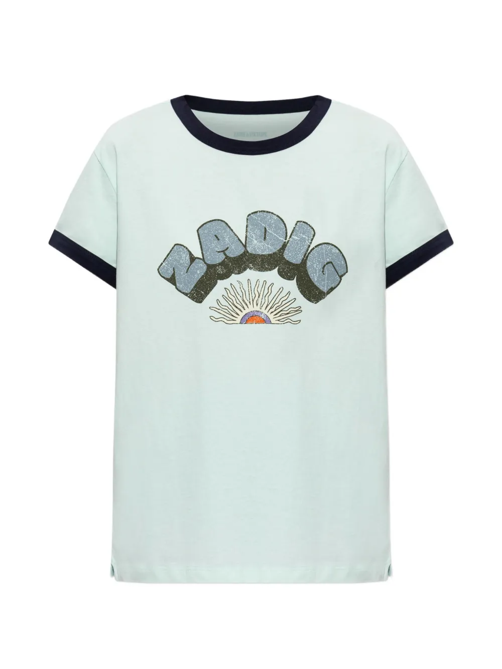 Zadig&Voltaire Walk logo-print ringer T-shirt - Blu