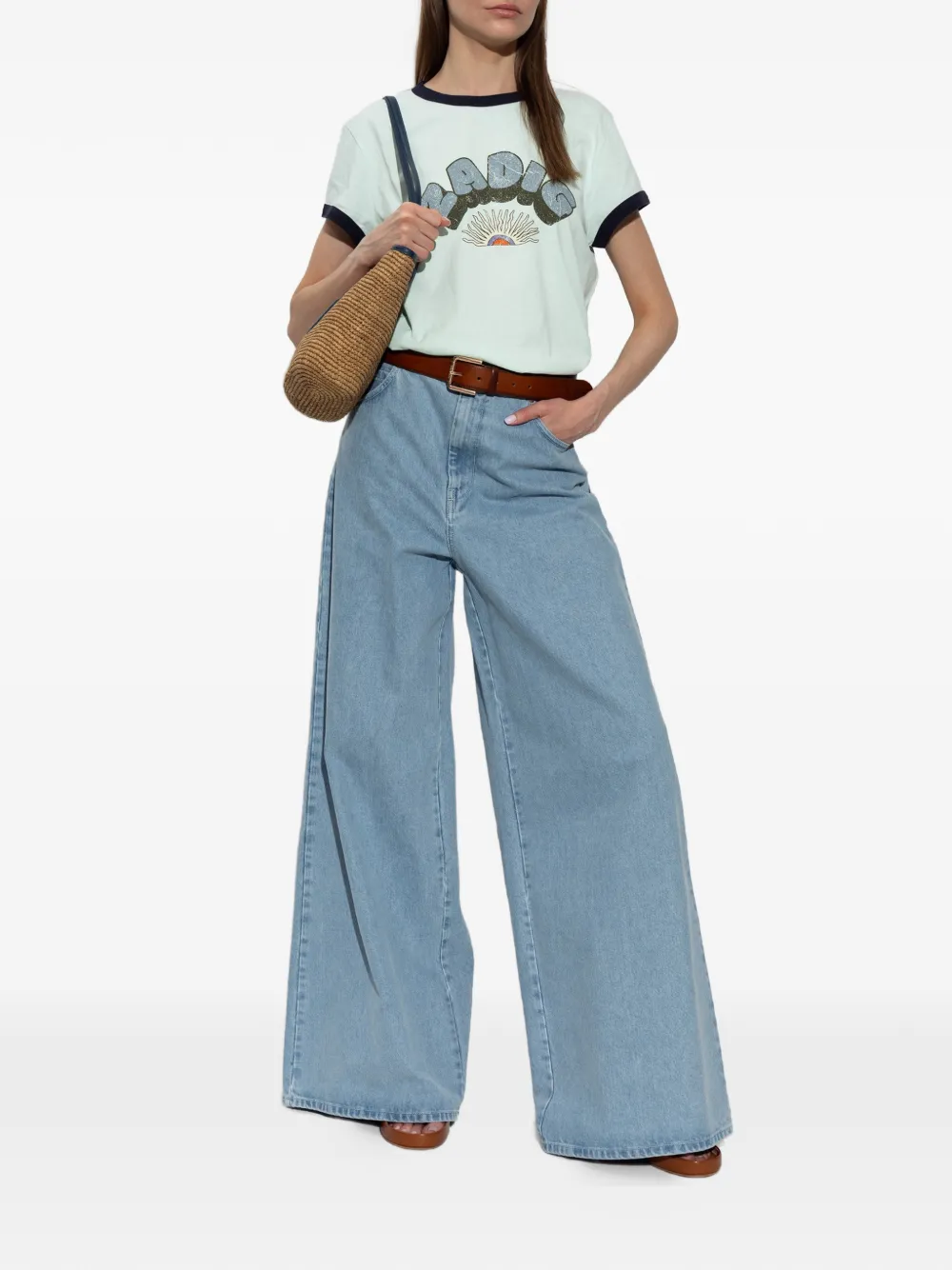 Zadig&Voltaire Walk logoprint ringer T-shirt Blauw