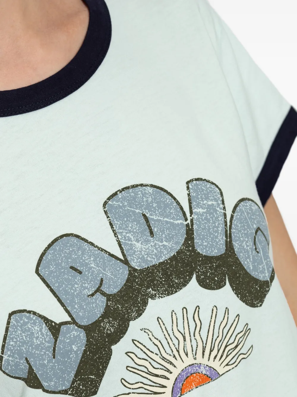Zadig&Voltaire Walk logoprint ringer T-shirt Blauw