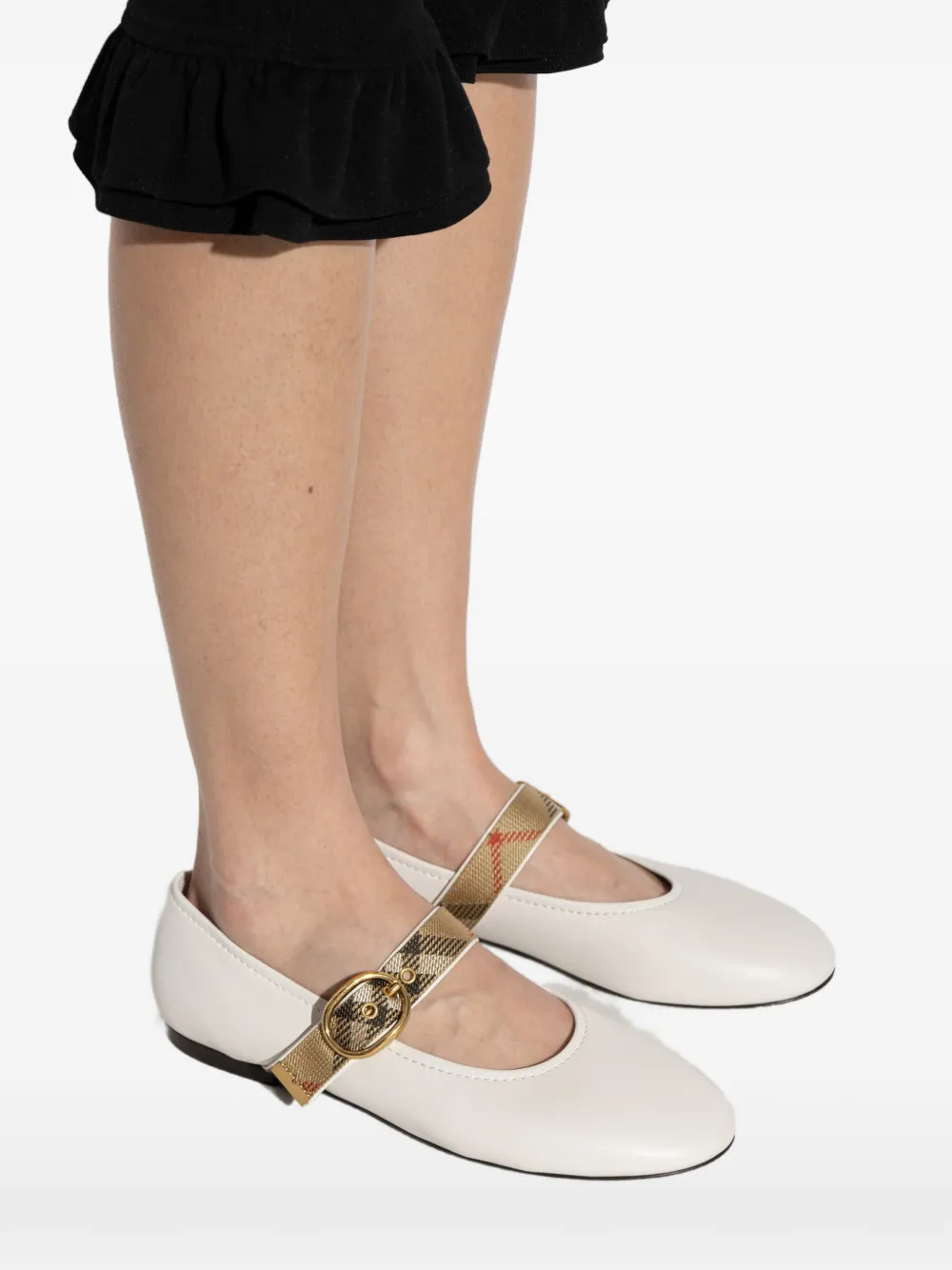 Burberry Robin buckle-strap ballet flats Wit
