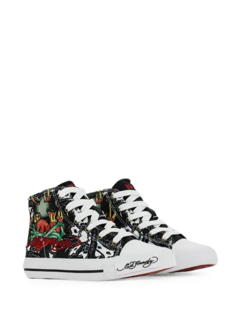 ED HARDY KIDS tenis altos con estampado gráfico