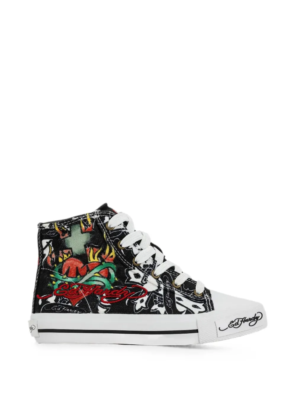 ED HARDY KIDS Sneakers met print Zwart
