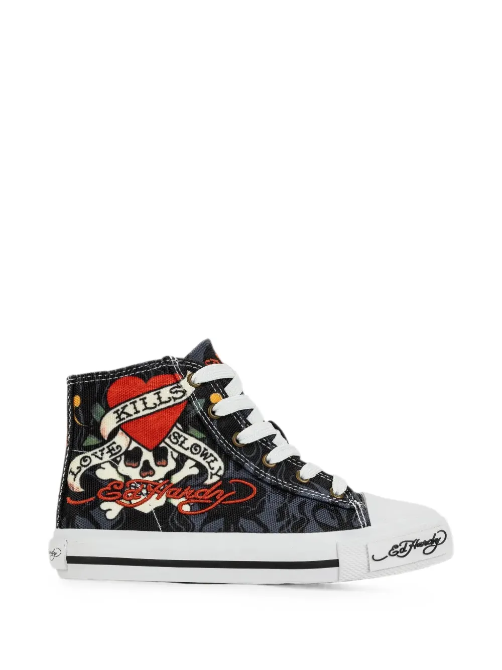 ED HARDY KIDS Love Kills Slowly high-top sneakers Grijs