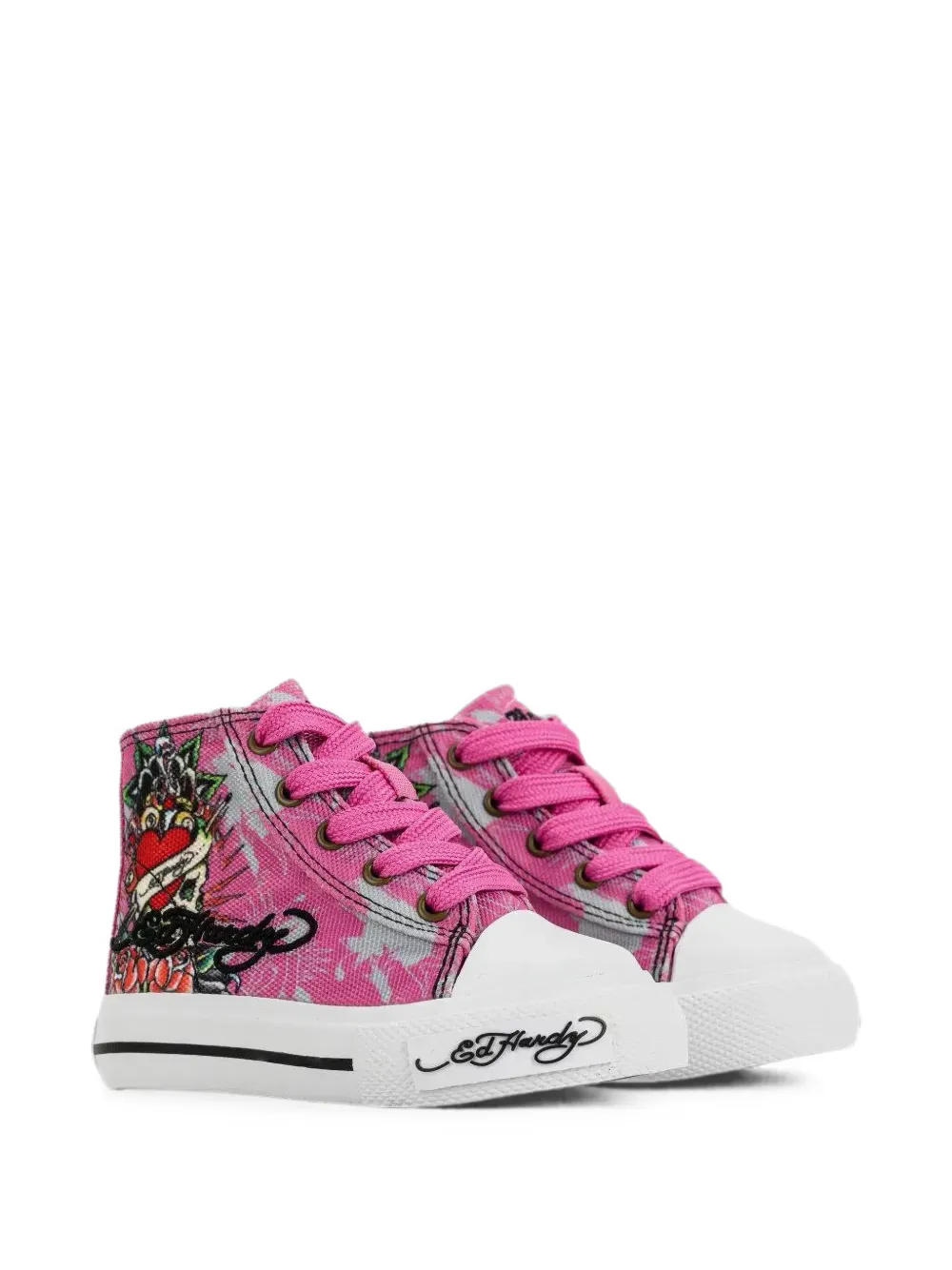 Ed Hardy High-top sneakers Roze