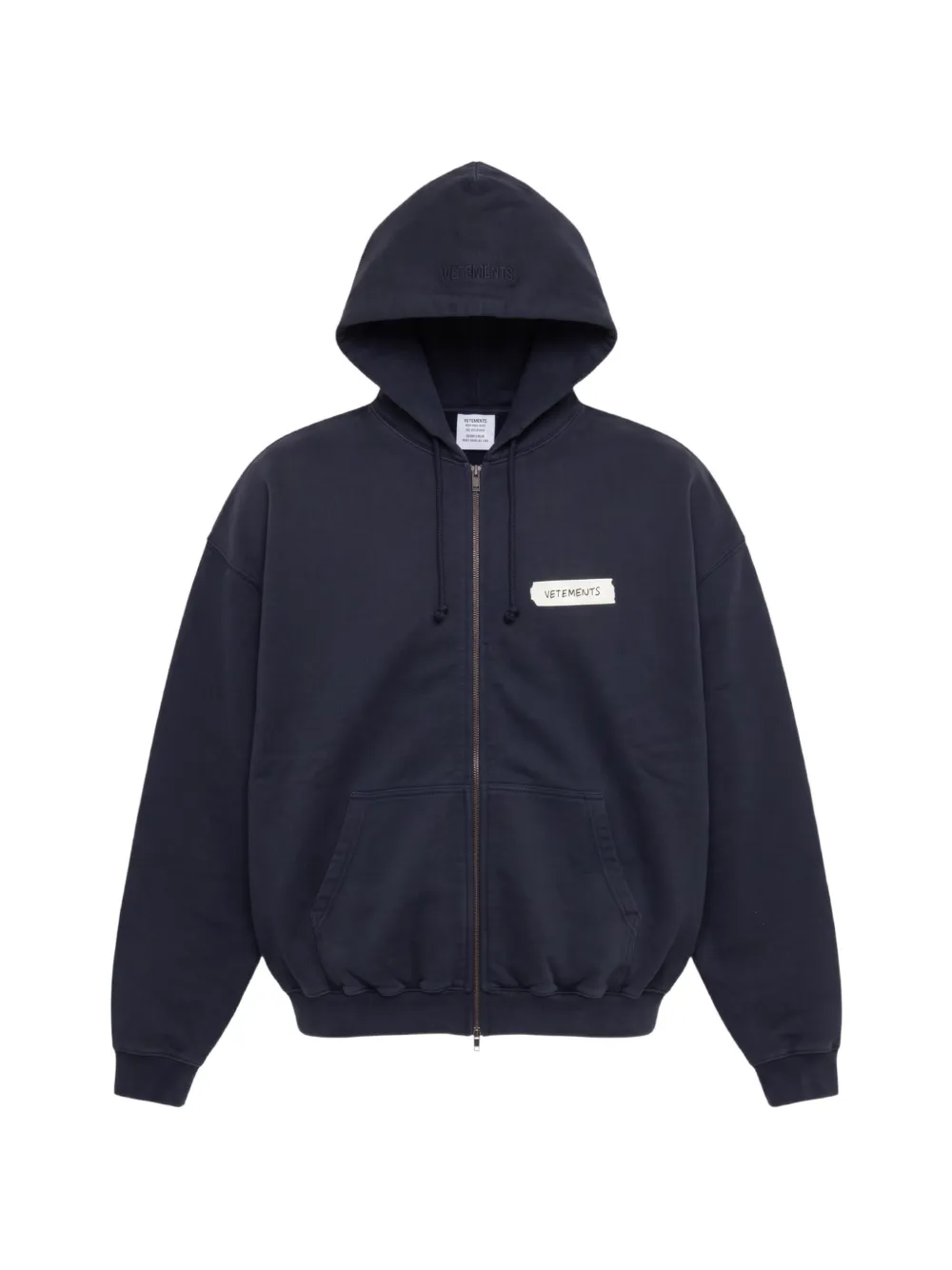 VETEMENTS logo-patch zip-up hoodie