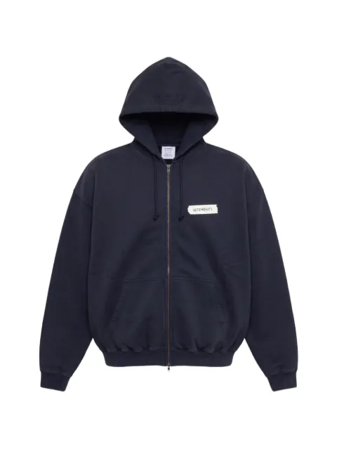 VETEMENTS logo-patch zip-up hoodie