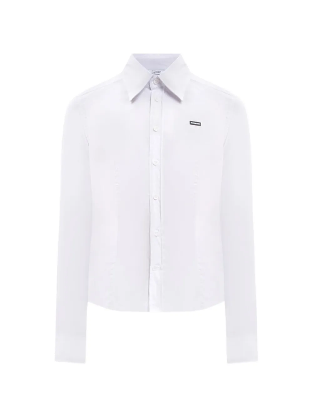 VETEMENTS logo-patch button-up shirt - Weiß