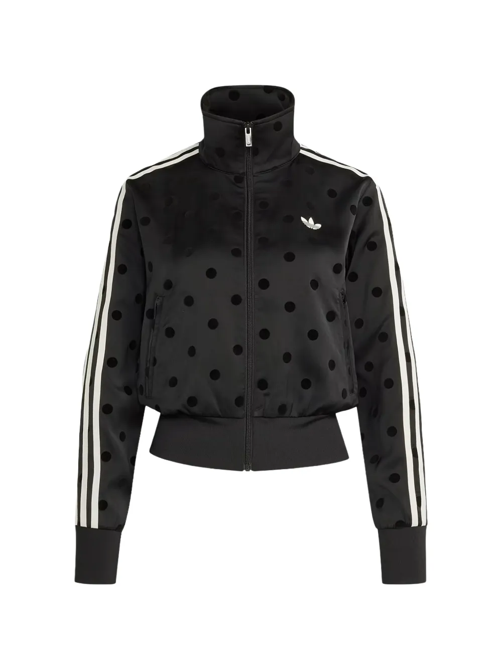 adidas polka-dot satin zip-up sweatshirt - Nero