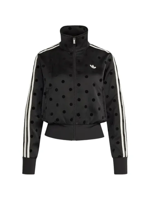 adidas polka-dot satin zip-up sweatshirt