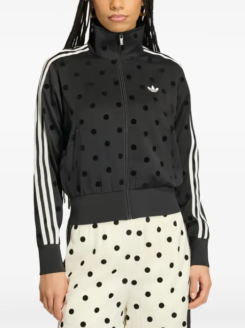 adidas polka-dot satin zip-up sweatshirt