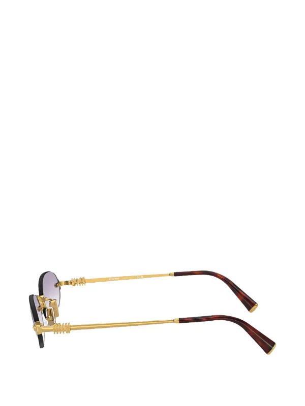 yu＊M Miu Miu oval-frame Sunglasses | Goud | FARFETCH NL