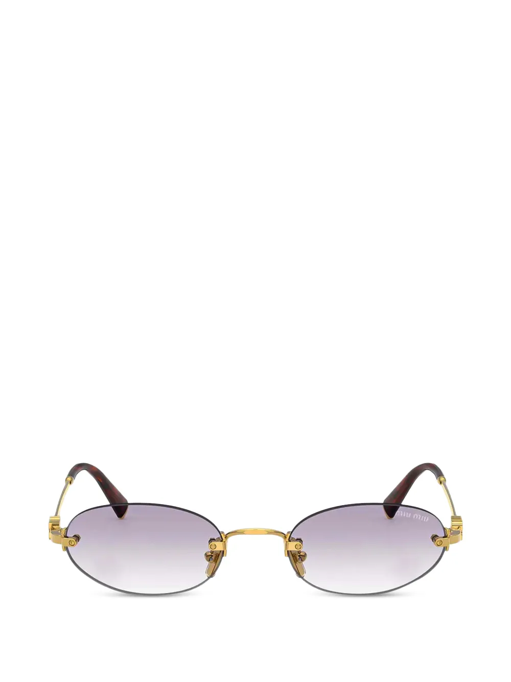Miu Miu A54S Oval Sunglasses WMNS "Pale Gold - Clear Gradient Dark Grey"