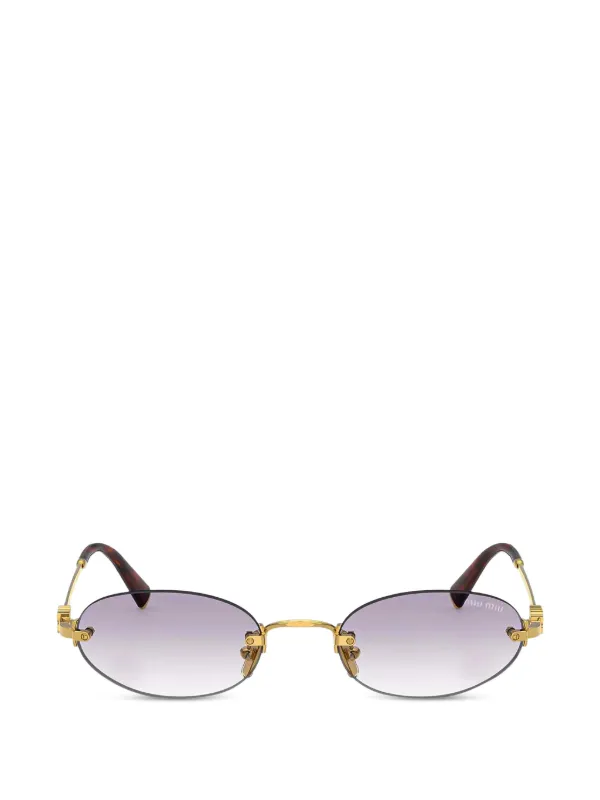Miu Miu Oval Gold Frame Sunglasses MIU MIU Oval-frame gold-tone sunglasses | NET-A-PORTER main image 4