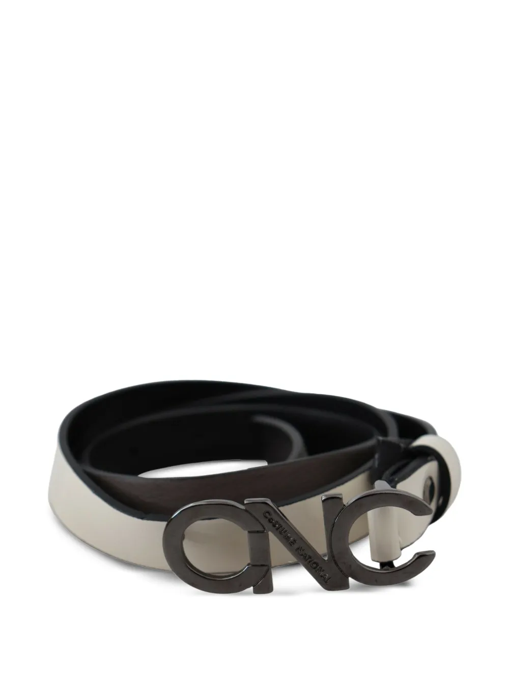 Costume National logo-buckle leather belt