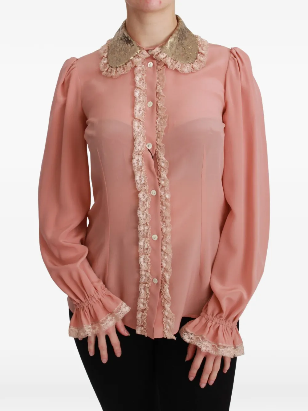 Dolce & Gabbana Blusa con paillettes - Rosa