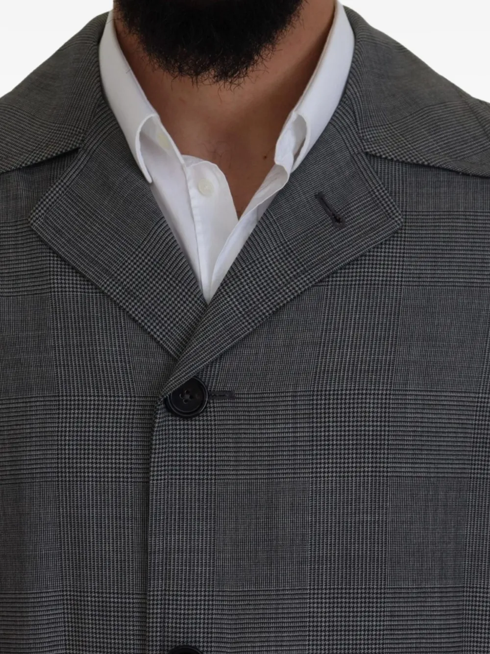 Dolce & Gabbana Geruite jas met gekerfde revers Grijs