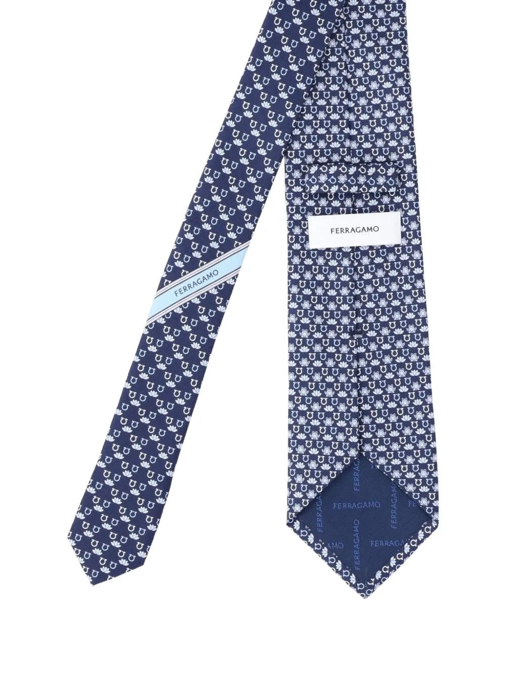 Ferragamo Zijden stropdas met kikker-print Blauw