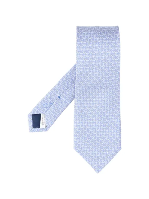 Ferragamo Gancini links print silk tie